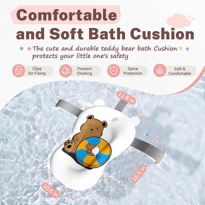 AVIDOR Baby Bathtub,Collapsible Bathtub for Newborn to Toddler,Durable Essential Infant Bath Tub,Portable Travel Baby Tub with Soft Cushion,No-Slip Hanging and Detachable(Pink)