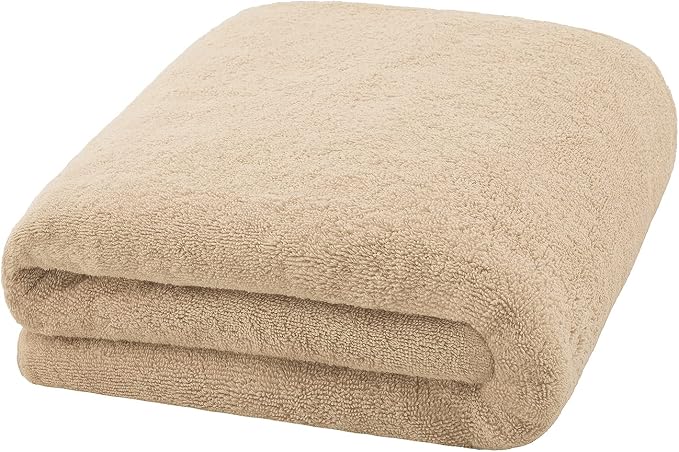 100% Cotton Oversized 40x80 Bath Sheet, Turkish Bath Towels for Bathroom Extra Large, Taupe Bath Sheet