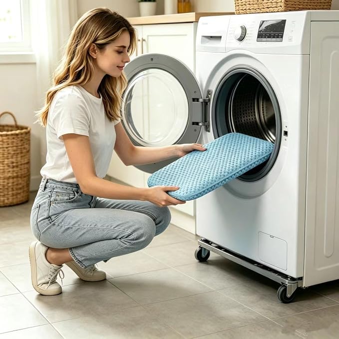 Soft Waterproof PVC Sponge Kneeling Pad, Non‑Slip Machine Washable Knee Mat for Garden Work, Kids Bath Time, Bathroom & Household Activities 17x7.5x1.5 inches