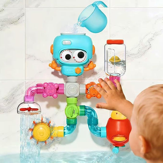 STEM Building Bath Toys for Kids Ages 4-8 | 21PCS DIY Water Pipe Assembly Kit with Storage Bag | Educational Shower Toys for Kids Ages 3-5 | Creative Tub Time Birthday Gifts for Boys & Girls