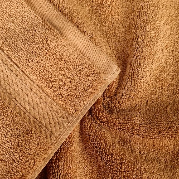 SUPERIOR Egyptian Cotton Ultra Plush & Absorbent, 3 Piece Set, Rust | Quick Dry, Soft Luxury Towel Set, Bath Essentials, Guest Bath, Spa, 1 Bath, 1 Hand, 1 Face Towels, Madeline Towels