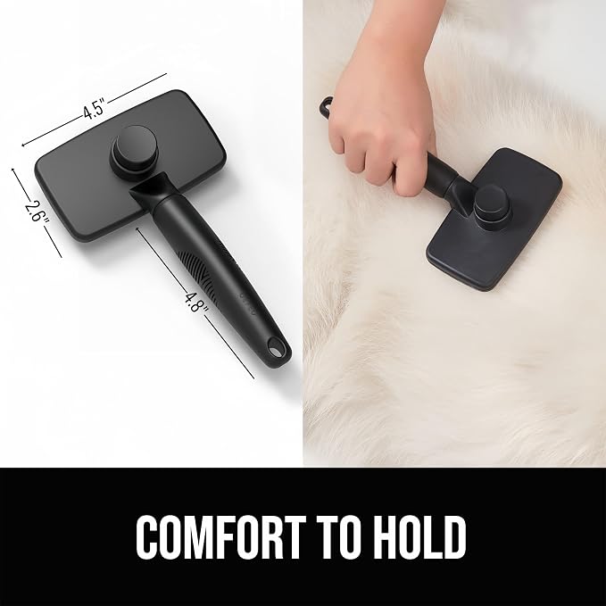 Self Cleaning Slicker Brush for Dogs& Cats, Skin Friendly Grooming Brush for Shedding Long&Short Haired Dogs& Cats, Deshedding Pet Supplies Accessories,Black