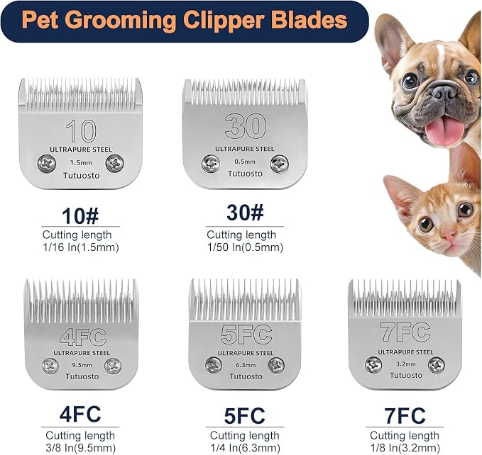 (10#&30#) Clipper Blade Compatible with Andis,Wahl and Oster Dog Clippers | Detachable Pet Grooming Replacement Blade for Dog Grooming Clippers, Replacement Blades, Compatible Accessory