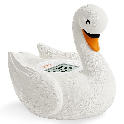 b&h Baby Bath Thermometer, Swan Digital Infant Bathtub Thermometer - Reliable Temperature Readings - Easy to Read Screen - Waterproof, Safe Floats in Water Toy