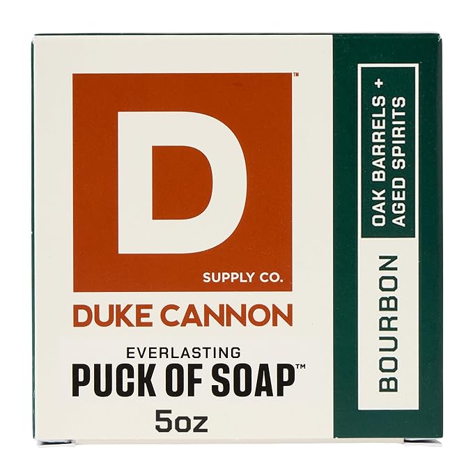 Duke Cannon Supply Co. Men's Bar Soap Puck 3-Pack Bundle – Midnight Swim, Sawtooth & Bourbon Scents – Triple-Milled Hydrating Disc-Shaped Soap for Men, 5 oz Each