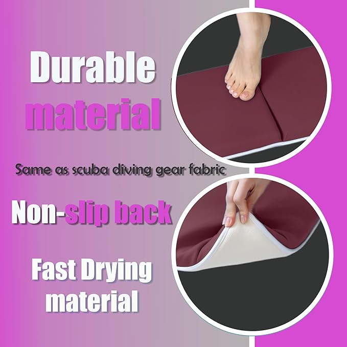 Supa Ant Bath Kneeler–8 Suction Cups & 1.5" Thick Padding.Award Winning Baby Bath Kneeler and Elbow Rest Pad Set with 5 Bath Toy Organizer Pockets.Non Slip Fast Drying Baby Bath Essentials Bordeaux