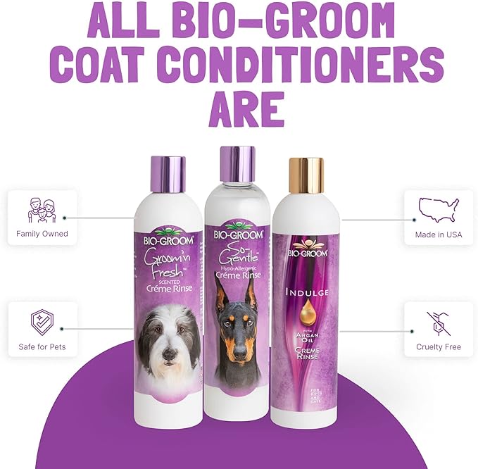 Bio-Groom So-Gentle Hypoallergenic Dog Conditioner - Tearless, Cat & Dog Bathing Supplies, Puppy Wash for Gentle Skin, Cruelty-Free, Made in USA, Tear-Free Dog Products - 12 fl oz 1-Pack