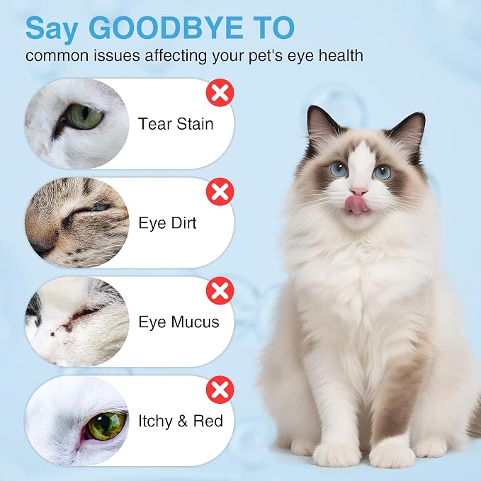 Tear Stain Remover for Dogs & Cats - Aloe Vera & Blueberry Extracts, Dog Eye Cleaner Pen for Discharge & Crust, Natural Plant-Based Pet Tear Stain Remover, Dog Grooming Supplies for Puppy & White Dogs
