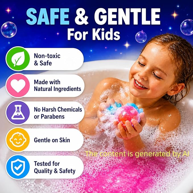 Bath Bombs for Kids with Surprise Toys Inside,Kids Bath Bomb Gift Set | Galaxy themed with Hidden Gemstones, Colorful Fizzing Sensory Bath Toys for Boys & Girls Ages 3-12, Birthday Gifts