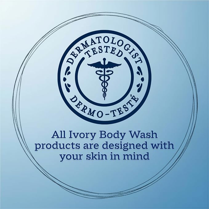 Ivory Body Wash, Designed for the Whole Family, Gentle Formula, Free of Dyes Heavy Perfumes Parabens Phthalates & Silicones, for Sensitive Skin, Designed for Skin's pH, Original Scent, 35 oz