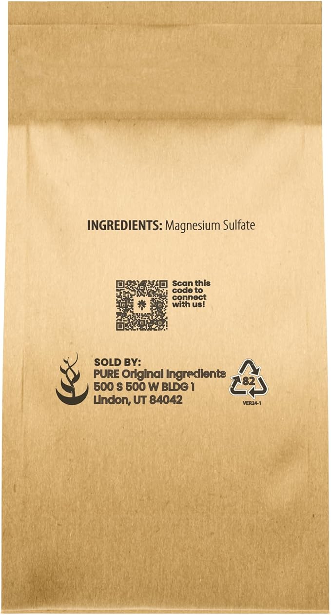 Pure Original Ingredients Epsom Salt (10 lb) Pure Magnesium Sulfate, Soaking Solution