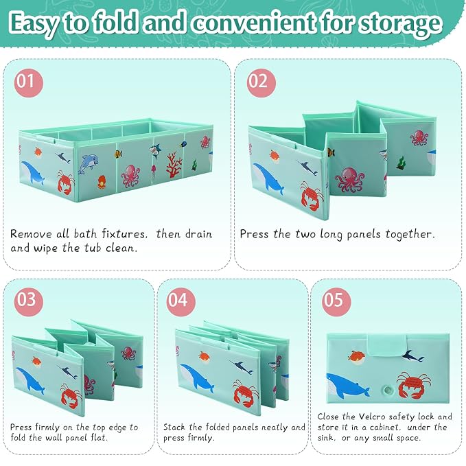 Collapsible Baby Bathtub, Portable Foldable Travel Bath Tub for Infant Toddler, Converts Shower to Tub, No Assembly Folds Flat for Storage, 6M-5 Years, Green