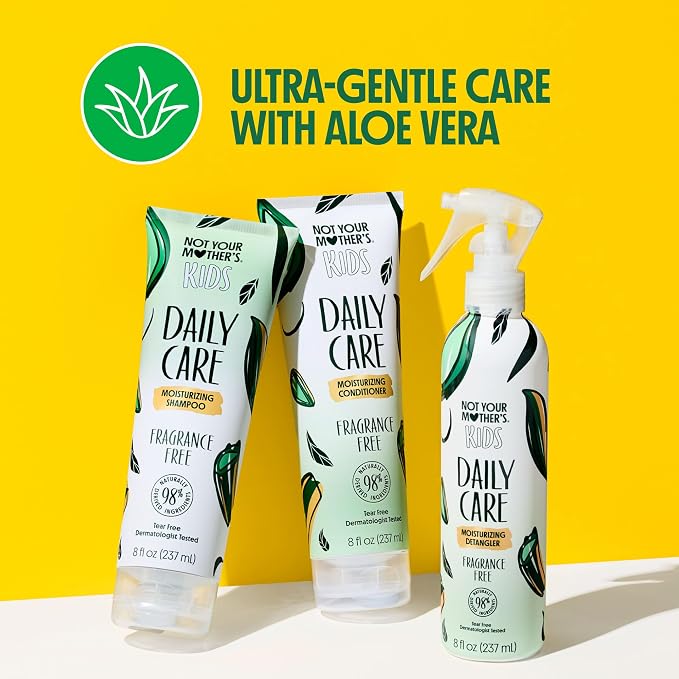 Not Your Mother's Kids Daily Care Bundle - Fragrance Free Shampoo, Conditioner, and Detangler (3-Pack) - Scent Free Hair Products for Kids