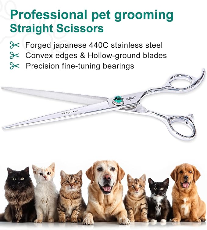 Dog Grooming Scissors Set 4 in 1 Professional Pet Shears Made Of Japanese Advanced Stainless Steel Professional Grooming Scissors for Dogs Cats and Other Pets