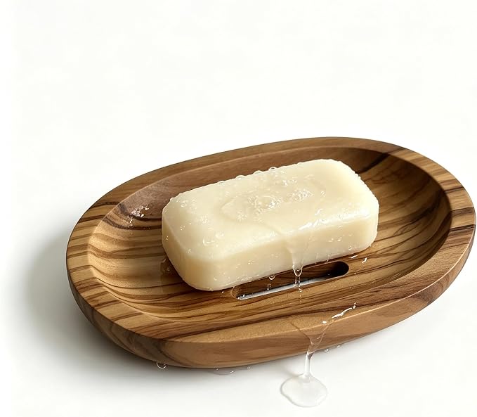 soap Dish Olive bar soap Holder for Shower Wood Wooden soap Saver self draining Box draining Dishes for Bathroom Sink