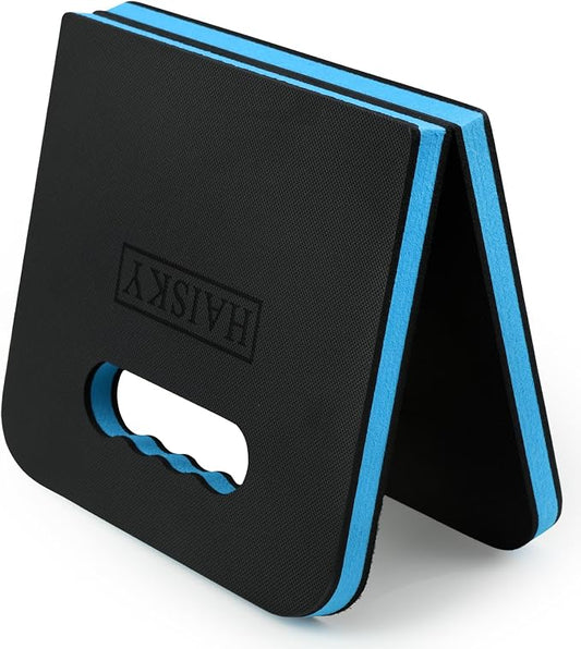 Foldable Kneeling Pad for Gardening & Mechanic Work, Waterproof Extra Thick High Density EVA Foam Knee Mat for Bathing Baby, Exercise,Portable Cushion with Handle, 20.4" x 11.8"(Blue & Black)