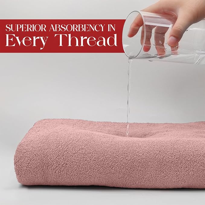 RIVERSIDE Pack of 1 Jumbo Bath Sheet 40 x 80 Inches - Extra Large Bath Towel, Super Soft & Highly Absorbent, 100% Cotton Quick Dry, Perfect to Wrap Yourself in - Dusty Rose