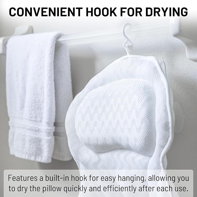 Sierra Concepts Bath Pillow Spa Bathtub Ergonomic for Tub, Neck, Head, Shoulder Pillows Support Cushion Headrest - Luxury Soft 3D Mesh + Strong Grip Suction Cups Soaking Large, Paradise
