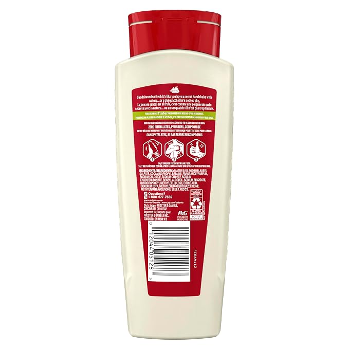 Old Spice Cleansing Body Wash for Men, 24/7 Shower Fresh with Lasting Scent, Cleanse & Refresh, Gentle on Skin, Vitamin B3, Timber with Sandalwood + Cypress Scent, 18 oz (Pack of 4)