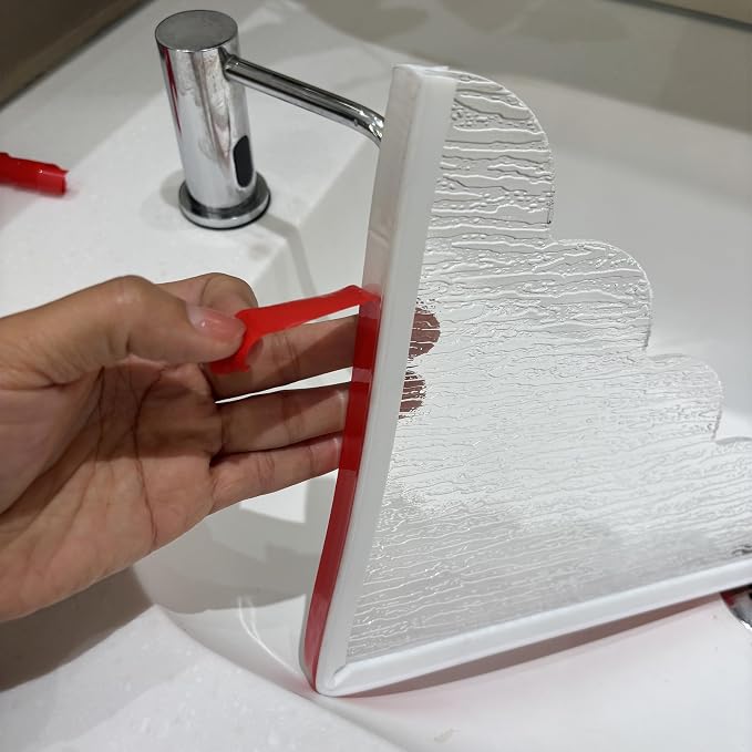 Cobata Shower Splash Guard for Bathtub, Waterproof Self-Adhesive Corner Guards with Soft Silicone Base, 9.1 x 11.5 Inches, Pack of 2