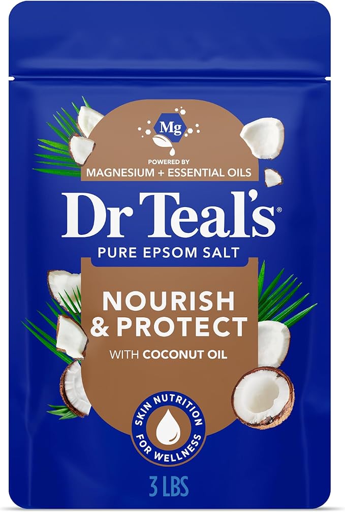 Dr Teal's Epsom Salt Magnesium Soak, Nourish & Protect with Coconut Oil, 3 lbs