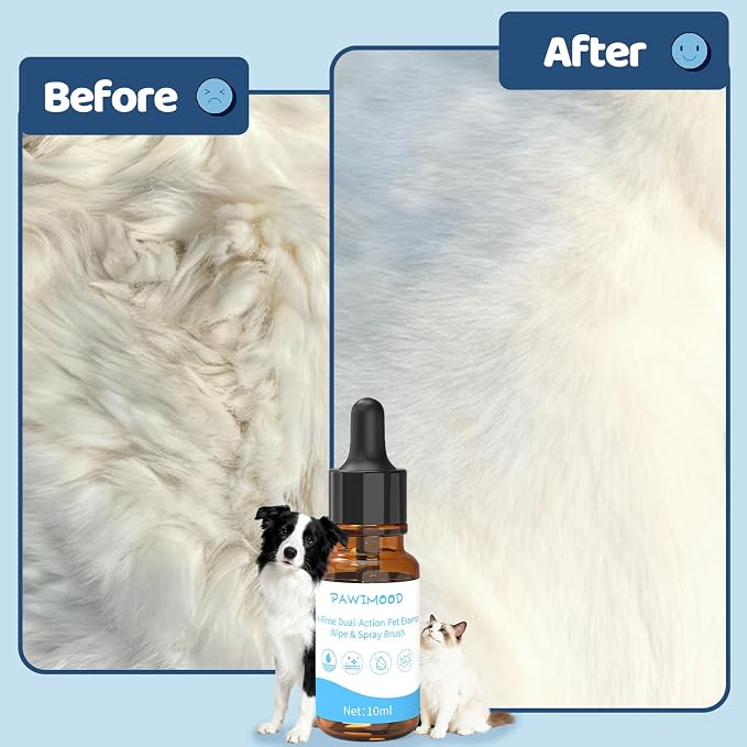 6Pcs Waterless No-Rinse Pet Shampoo Essence for Dogs & Cats, Concentrated Deodorizing Formula Neutralizes Odors & Hydrates Coat with Pomegranate Scent, for Steam Brush,0.34 oz*6