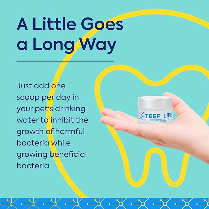 Teef For Life Protektin42 Plant-Derived Prebiotic Dental Powder for Dogs, Daily Dental Care, Clinically-Proven Formula Naturally Fights Plaque and Tartar, Dental Kit with 180 Servings