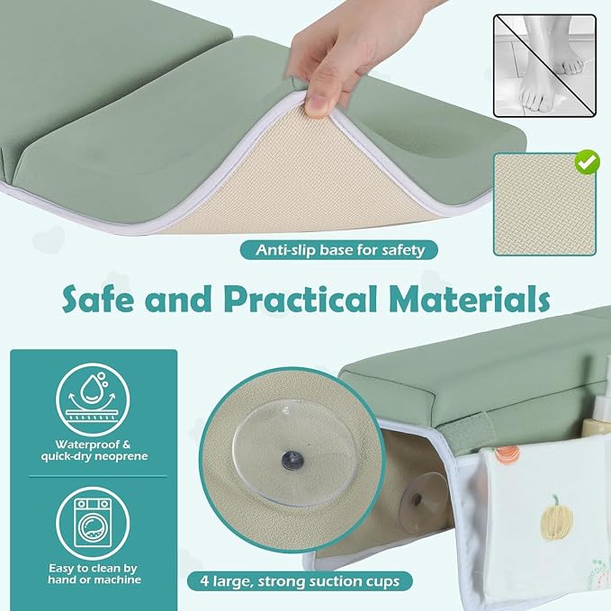 Kneeling Pad Set with Memory Foam for Knee Comfort and Nonslip Design During Infant Bath Time Accessories