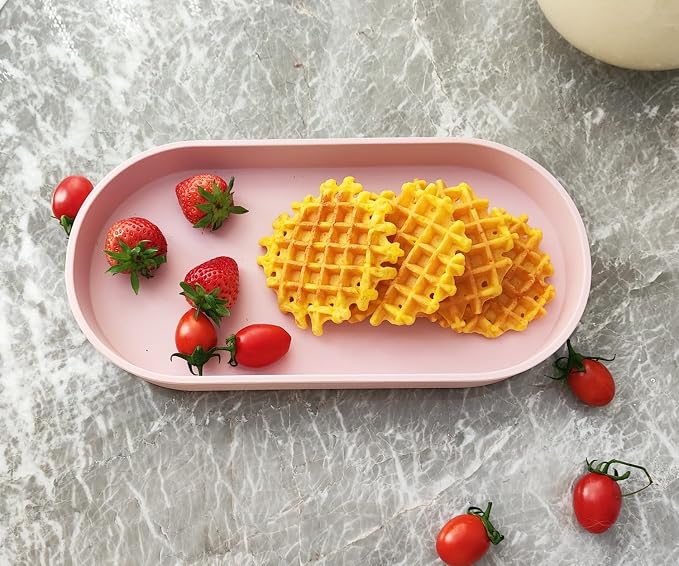 Pink Small Tray (11.8 inch), Oval Tray, Countertop Organizer | for Kitchen Counter, Bathtub Bathroom Vanity Items, Coffee Accessory, Bar, Serving Seasoning, Salt and Pepper, Soap, Perfume.