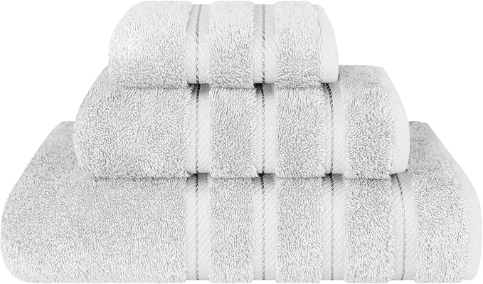 American Soft Linen 100% Cotton Luxury Turkish Towels, 3 Piece Towel Set | Soft Absorbent Quick Dry OEKO Tex Standard 100 Certificated Durable Machine Washable Breathable Premium Hotel Quality