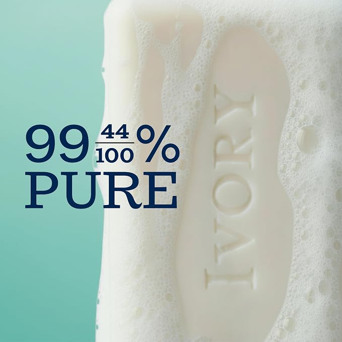 Ivory Sensitive Bar Soap, Designed for Whole Family, Fragrance Free, 99.44% Pure Formula, Plant-Based Cleanser, Made Without Heavy Perfume, Parabens, Phthalates, For All Skin Types, 3.17 oz (12 Count)