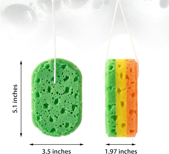 Boao 5 Pieces Soft Bath Sponge Shower Natural Gentle Soothing Body Fiber Exfoliating Shower Sponge Wash Bouquet for Women Men, Random Color (Lovely Color)