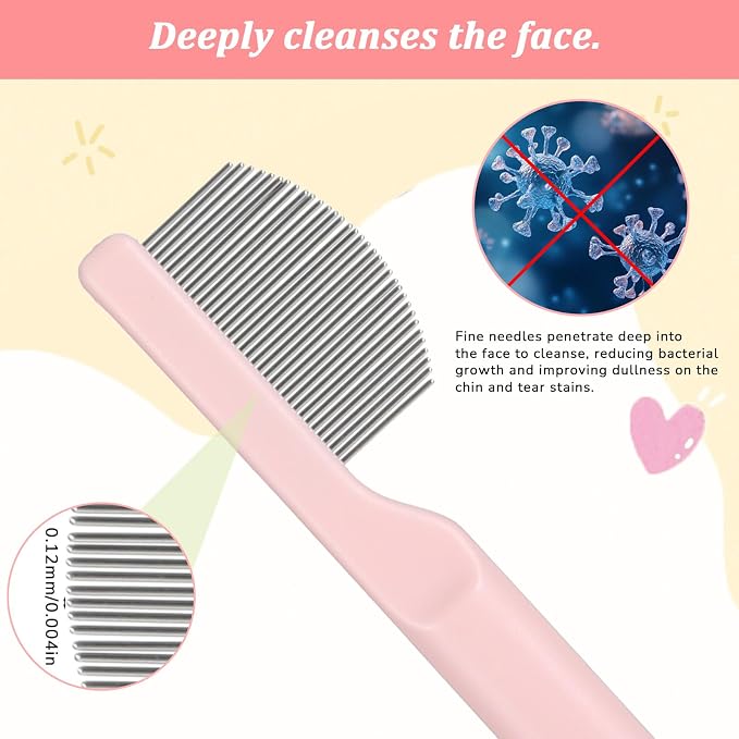 Sibba Stainless Steel Dog Eye Comb Pet Facial Grooming Comb for Pet Facial & Paw Grooming Dog Flea Combs Cat Groomings Kit Stress-free Tear Stain Remover for Dogs & Cat Fit Yorkie, Shih Tzu, Maltese