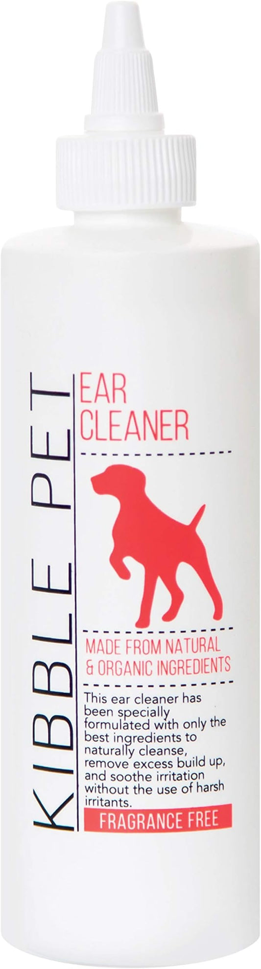 Kibble Pet Salon-Quality Dog Ear Cleaner for Dogs & Cats, Gentle Cleansing & Deodorizing Ear Wash Solution, Alcohol-Free Formula, Washes Away Wax & Debris, Made in USA, 8.45 oz