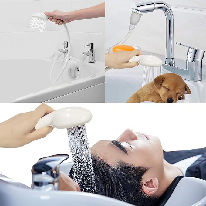 3.28FT Sink Spray Hose,Portable Sink Hose Sprayer, Shampoo Sprayer Hand Heldhead Shower Spray for Bathing Pets,Washing Hair,Rinsing Vegetables