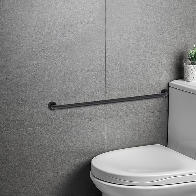 supregear Grab Bars for Bathroom, 32 Inch Length Black Shower Safety Grab Bar, 1 Inch Diameter 201 Stainless Steel Anti-Slip Handle for Senior, Elderly, Handicap
