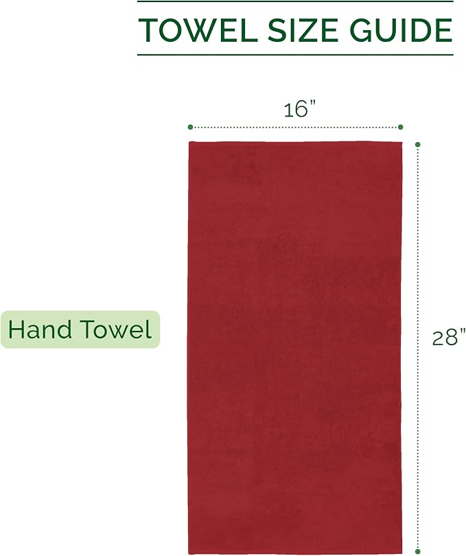Elegant Comfort Three Line Popcorn Towel Set for Bathroom 16 x 28 inches, Premium Hotel Quality 4-Pack Hand Towels, 100% Turkish Cotton, Soft and Durable, Quick Dry and Highly Absorbent, Burgundy