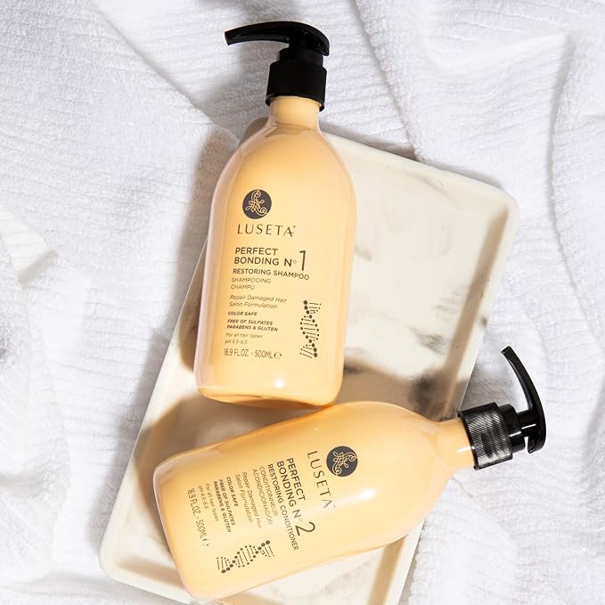 Luseta Perfect Bonding Shampoo & Conditioner Set 2x33.8 oz | Strengthening Shampoo and Conditioner, for All Hair Types, Repair Shampoo and Conditioner Set Sulfate & Paraben Free