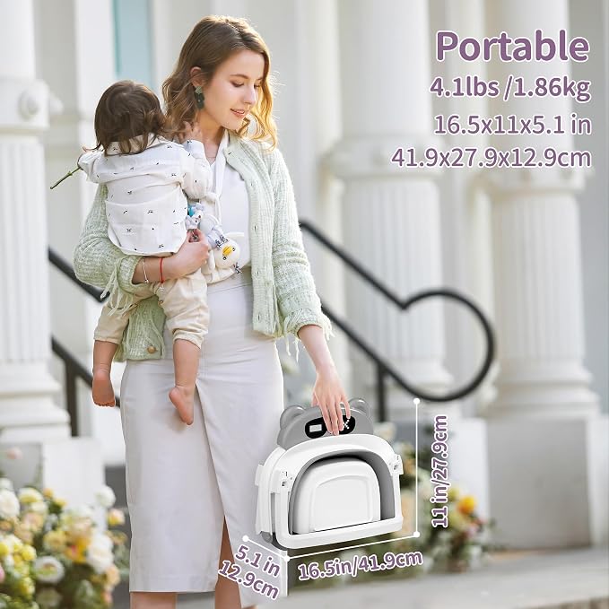Collapsible Baby Bathtub for Newborn to Toddler (0-18 Months) - Foldable Baby Bath Tub with Soft Towel, Newborn& Infant Bathtub for Travel and Outdoor, Grey