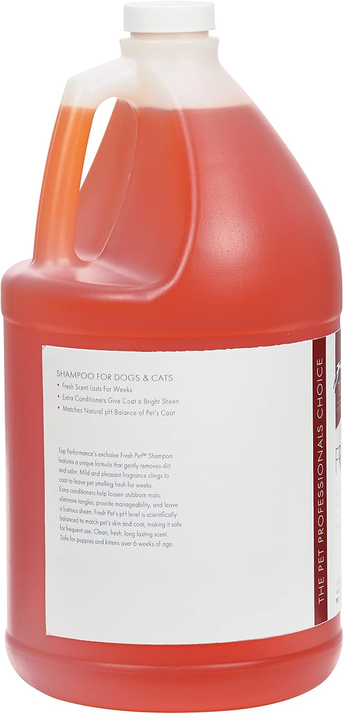Top Performance Fresh Pet Shampoo, 1-Gallon,Black
