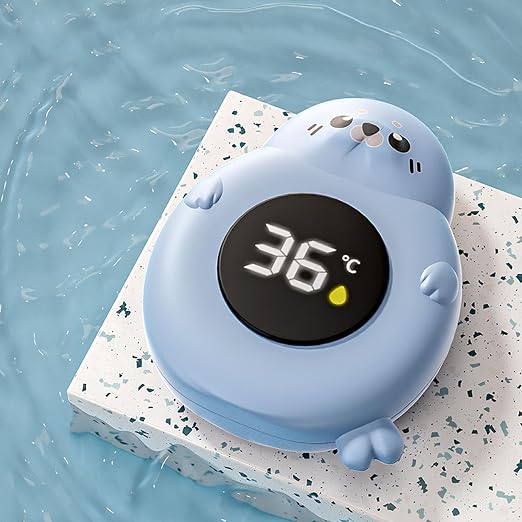 TARSHYRY Baby Bath Thermometer Cartoon Seal LED Digital Water Temperature Thermometer Toy for Infant Toddler Bathtub Swimming Pool (Blue)