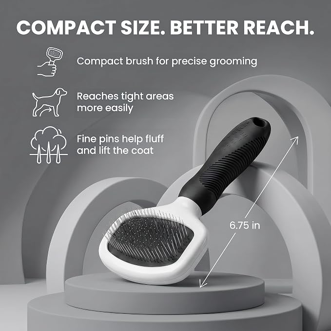 Poodle Pet Slicker Brush - For Dogs, Cats, and Rabbits - Removes Matted Fur, Knots, and Loose Hair - Suitable for Grooming Doodles and Goldendoodles with Short or Long Hair