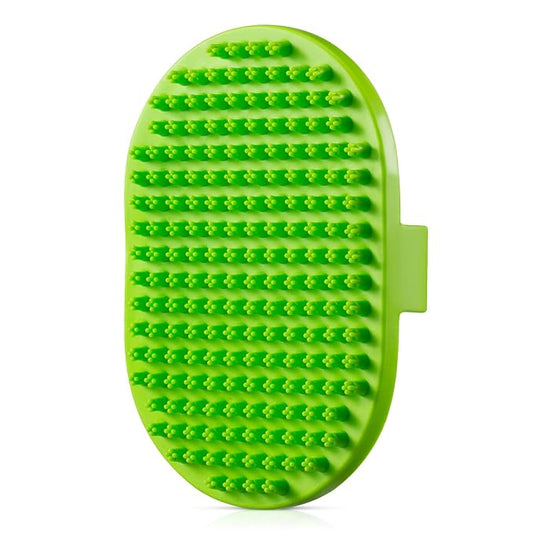 Dog bath brush, ROPO rubber massage pet shampoo brush, used for pet grooming, removing shedding fur, combing tangles and dead fur, suitable for pet dogs and cats (green)