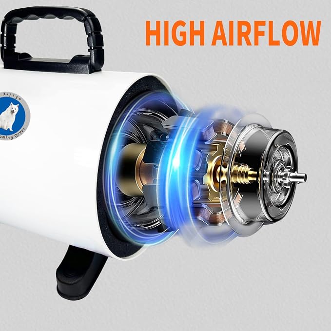 Dog Dryer,High Velocity Professional Dog Grooming Dryer,Adjustable Temperature and Speed with 4 Different Nozzles
