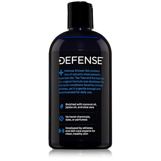 Defense Soap Tea Tree Body Wash | All Natural Organic Shower Soap for Athletes | Odor Control & Skin Fungal Protection for Sports, Post Workout & Recovery - 12 oz (Pack of 2)