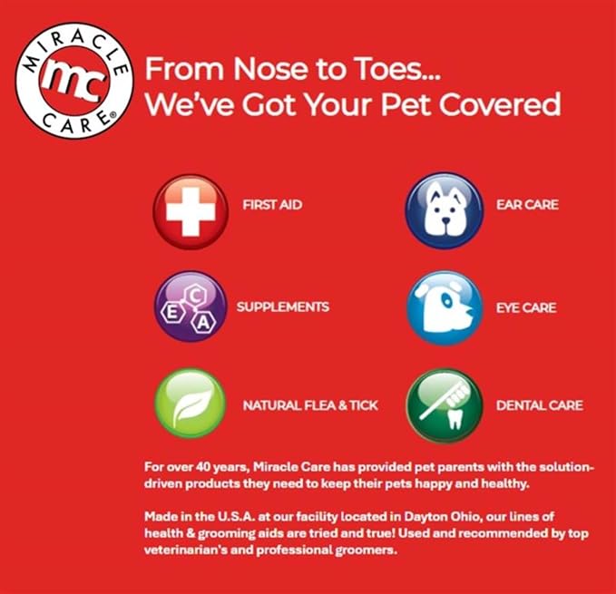 Miracle Care Sterile Eye Wash for Dogs and Cats, 4 Ounce | Non-Stinging Eye Drops Flush and Sooth Eye Irritation and Remove Debris, Safe for Use In and Around Eye Area