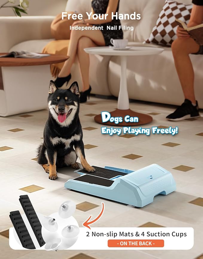 Dog Nail File Toy with 2 Dog Treat Puzzle, Interactive Dog Enrichment Toys for IQ Training, Dog Scratch Pad for Nails, Slow Feeder and 2 Level in 1 Dog Puzzle, Strong Anti-Slip Strips