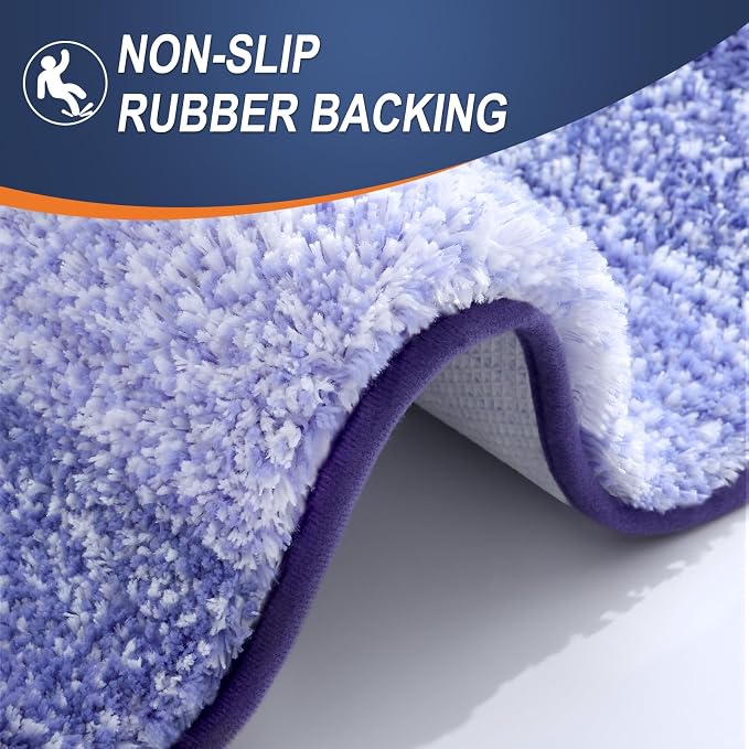 OLANLY Bathroom Runner Rugs Mat 44x24, Extra Soft Absorbent Microfiber Bath Rugs, Rubber Backing, Quick Dry, Washable Long Bath Mats for Bathroom, Tub and Shower, Home Decor Accessories, Blue-Violet