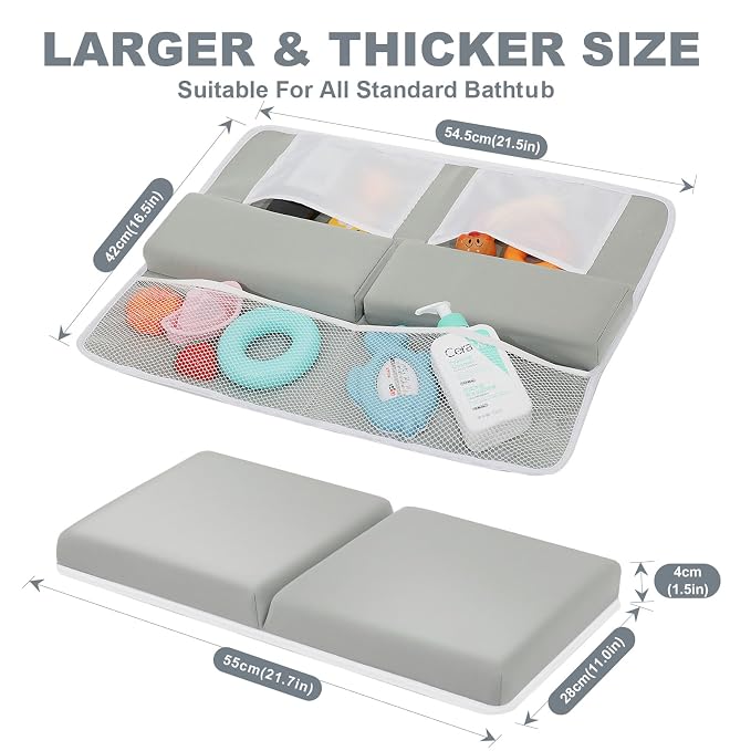 TOUA Comfortable Soft Baby Support Bathtub Kneeler Mat Knee Saver Cushion and Bathroom Elbow Rest Pad Set