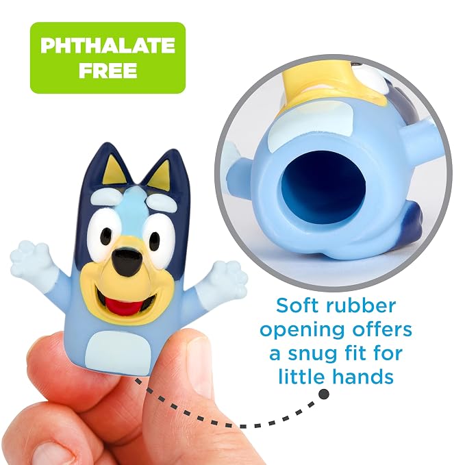 Bluey Bath Finger Puppets, 10 Pc - Party Favors, Educational, Bath Toys, Story Time, Beach Toys, Playtime, Stocking Stuffer